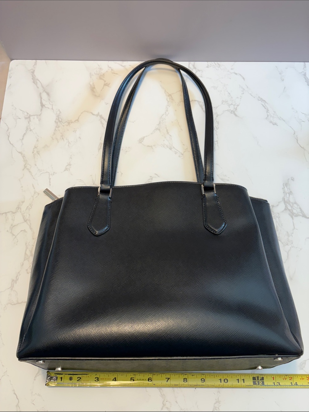kate spade Black Leather purse bag  “booked large work tote bag” style Pxr00332 - Picture 10 of 15